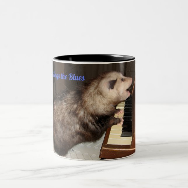 2 Couleurs Grande tasse avec l'opossum de chant (Centre)