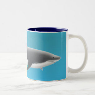 2 Couleurs Grande tasse de requin blanc