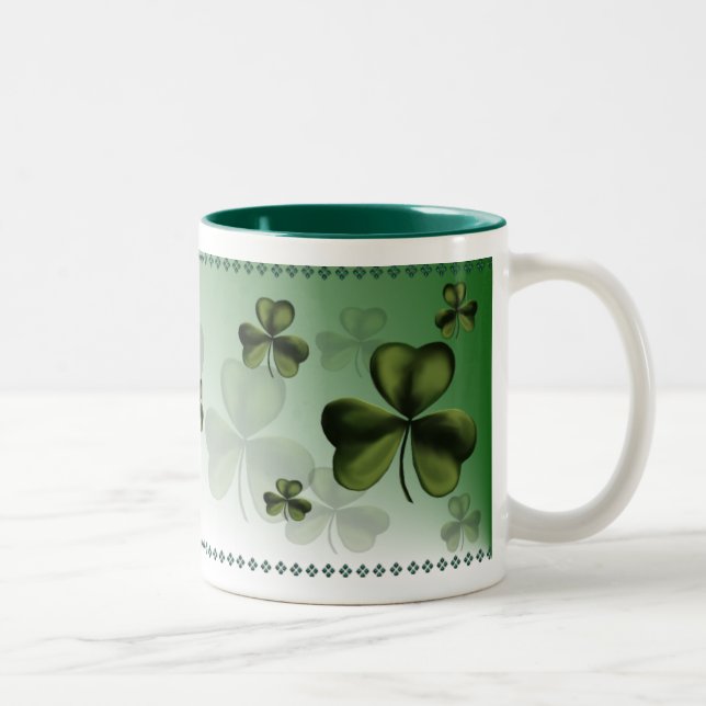 2 Couleurs Grande tasse de shamrock (Droit)