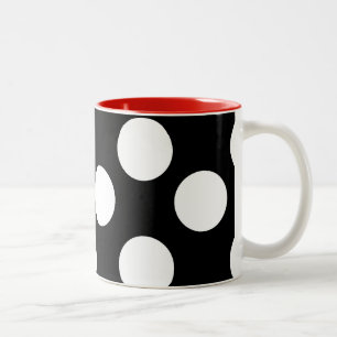 2 Couleurs Grande tasse noire et blanche de point de polka