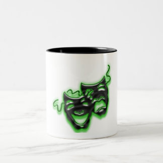 2 Couleurs Grande tasse verte au néon de masques