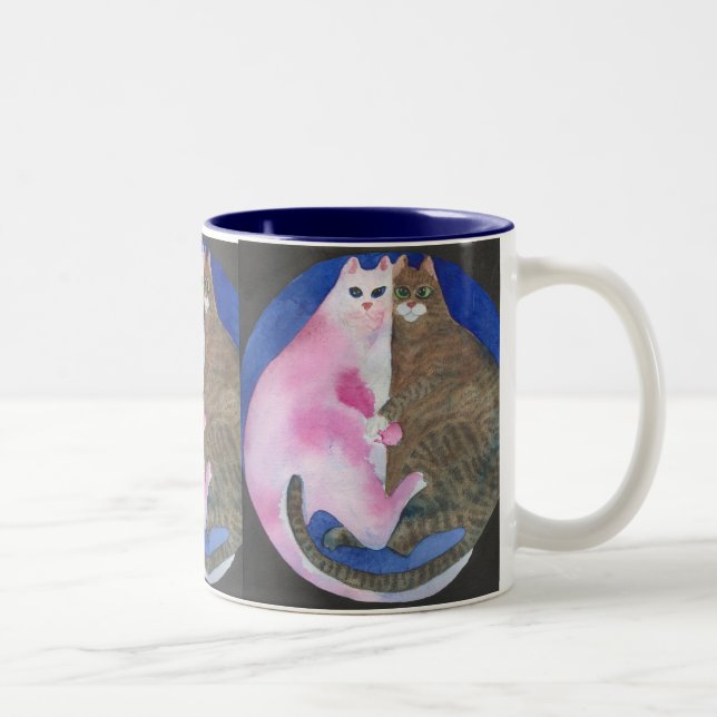 2 Couleurs Grosse tasse de caresse de chats (Droit)