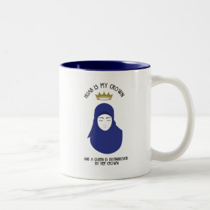 2 Couleurs Hijab est ma couronne - tasse de café BLEUE