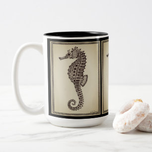 2 Couleurs "Hippocampe" 15 onces à deux tons. tasse grande