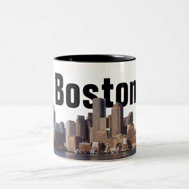 2 Couleurs Horizon de Boston sur une tasse (Centre)