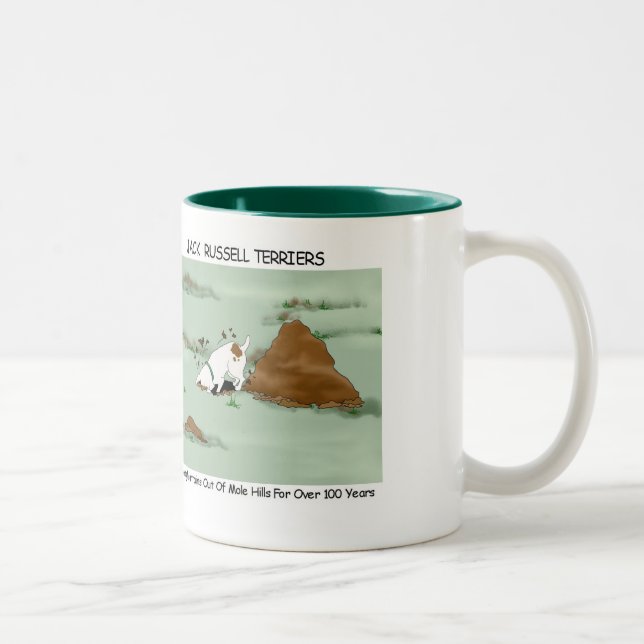 2 Couleurs Jack Russell Terrier creusant la tasse (Droit)