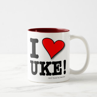 2 Couleurs J'AIME la tasse de concepteur d'UKE