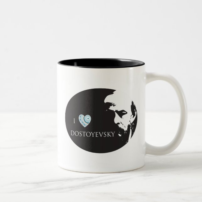 2 Couleurs J'aime la tasse de Dostoyevsky (Droit)
