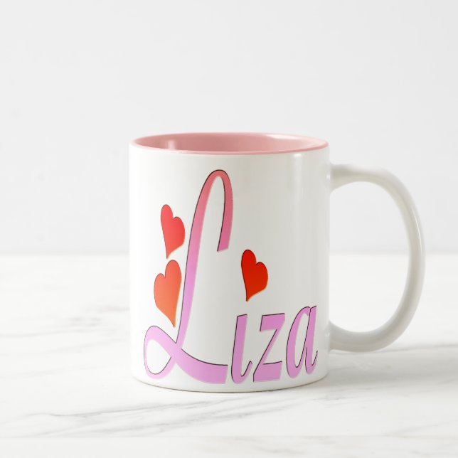 2 Couleurs J'aime la tasse de Liza (Droit)
