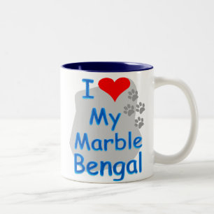 2 Couleurs J'aime la tasse de marbre du Bengale