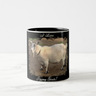 2 Couleurs J'aime la tasse pygméenne de chèvres