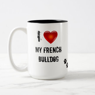 2 Couleurs j'aime ma tasse de café de bouledogue français