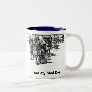 2 Couleurs J'aime ma tasse de chien de traîneau