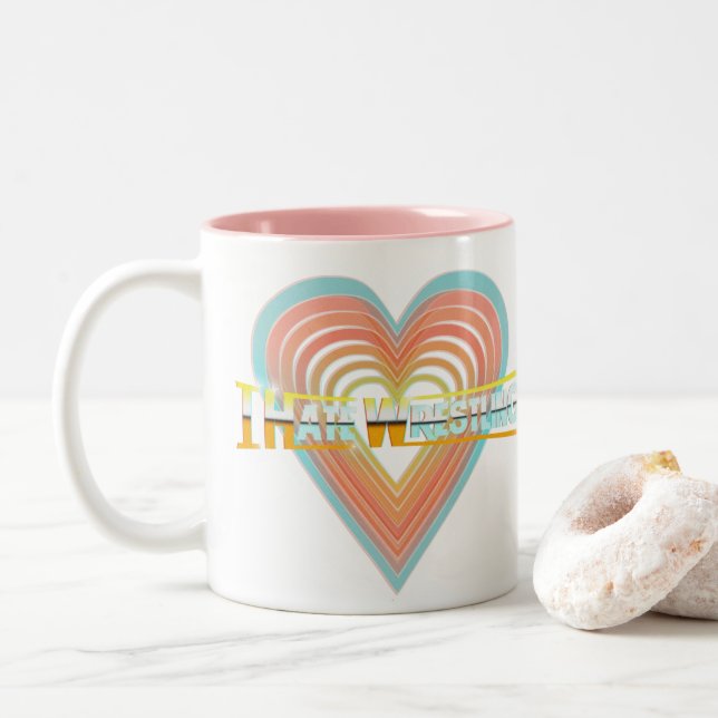 2 Couleurs Je déteste lutter la tasse de logo (Avec donut)