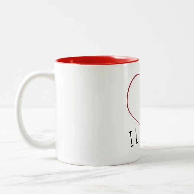 2 Couleurs Je nous aime la tasse classique 11oz (Gauche)