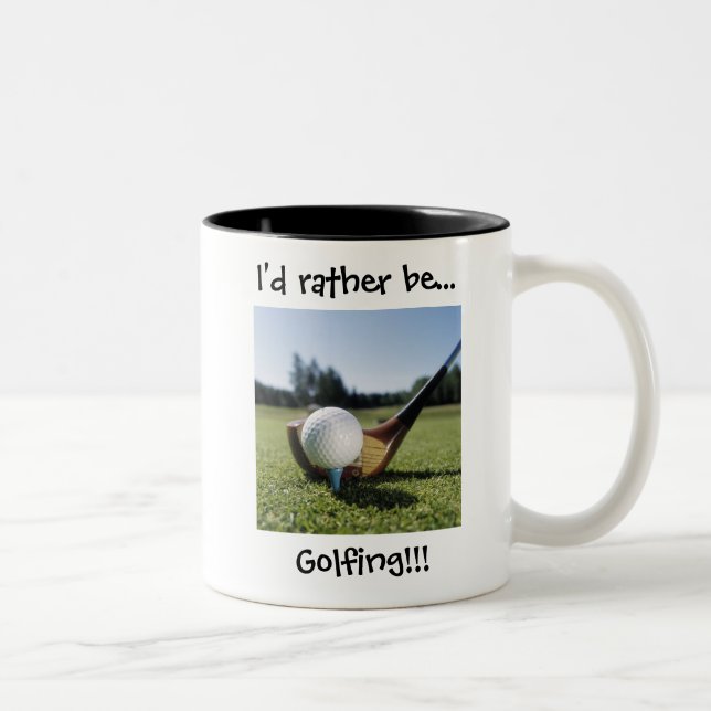 2 Couleurs Je plutôt… jouerais au golf ! ! ! 11oz. Tasse (Droit)