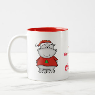 2 Couleurs Je veux un hippopotame pour Noël - tasse mignonne