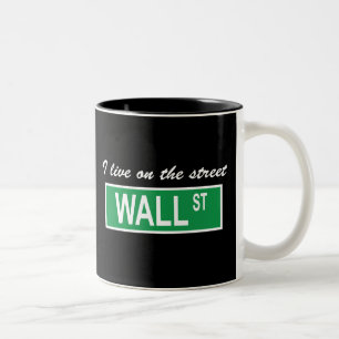2 Couleurs "Je vis tasse sur de rue Wall Street"