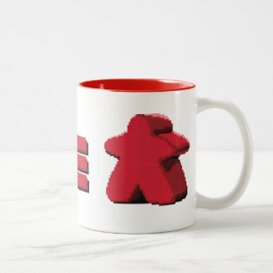 2 Couleurs Je vois la tasse de café rouge de Meeple