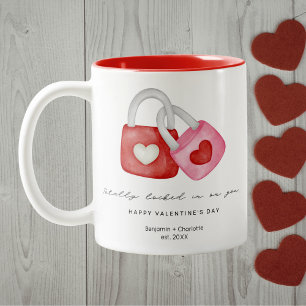 2 Couleurs Joyeuse Saint-Valentin Tasse personnalisée avec de