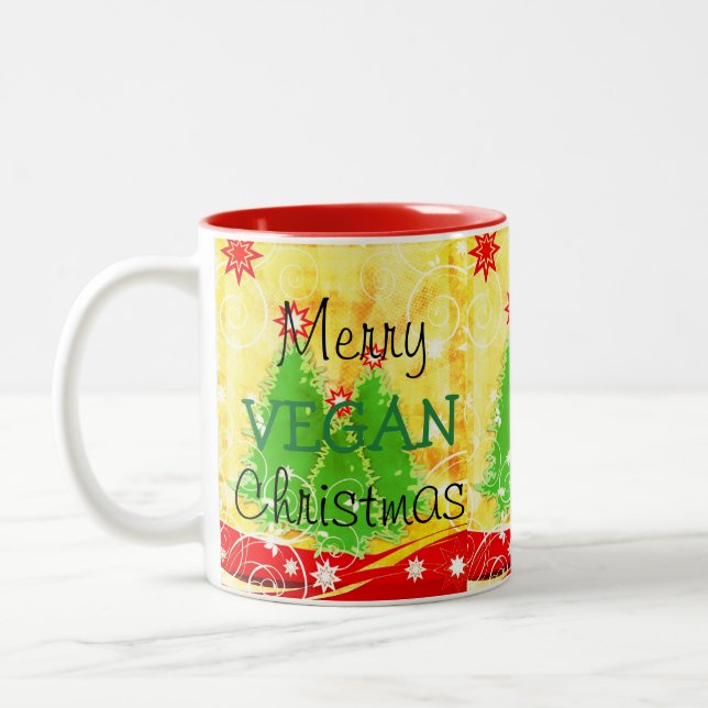 2 Couleurs Joyeux Noël végétalien, tasse de Noël pour le (Gauche)