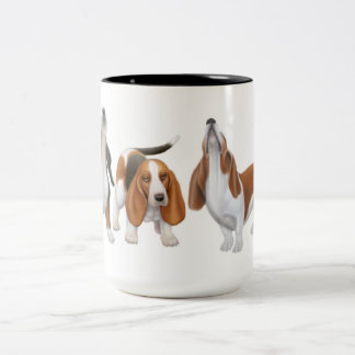 2 Couleurs La tasse de chiens de basset d'hurlement