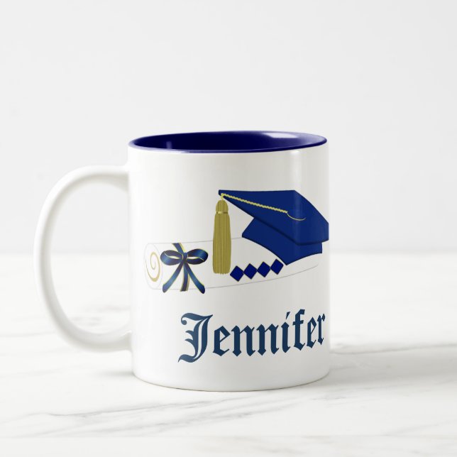 2 Couleurs La tasse du diplômé fait sur commande (Gauche)