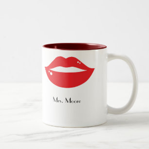 2 Couleurs La tasse gauchiste de la jeune mariée rouge