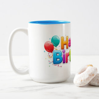 2 Couleurs La tasse Joyeux Anniversaire