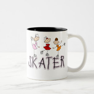 2 Couleurs Le bâton de fille de patineur figure la tasse