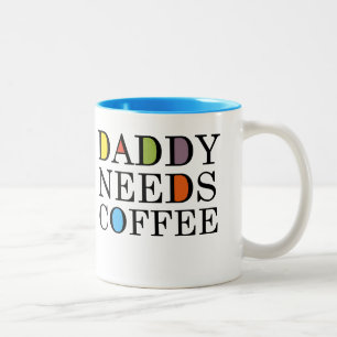 2 Couleurs Le papa a besoin de la tasse de café de café