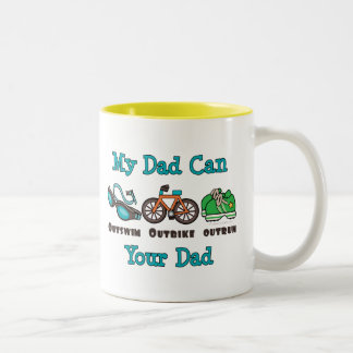 2 Couleurs Le papa Outswim la tasse de triathlon dépassée par