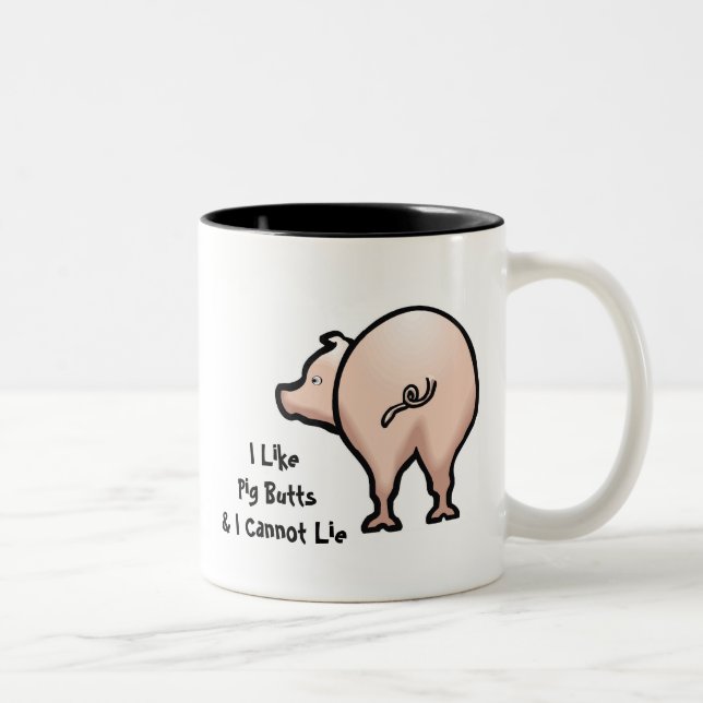 2 Couleurs Le porc aboute la tasse (Droit)