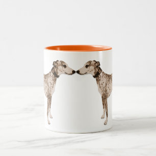 2 Couleurs Le whippet embrasse la tasse