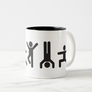 2 Couleurs Le yoga pose la tasse de café
