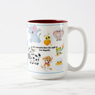 2 Couleurs Les animaux sont notre tasse d'amis
