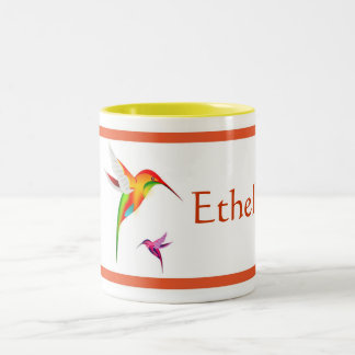 2 Couleurs Les colibris ont personnalisé la tasse de café