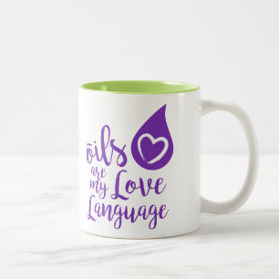 2 Couleurs Les huiles sont ma tasse de café de langue d'amou