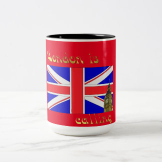 2 Couleurs Londres appelle la tasse de coussin
