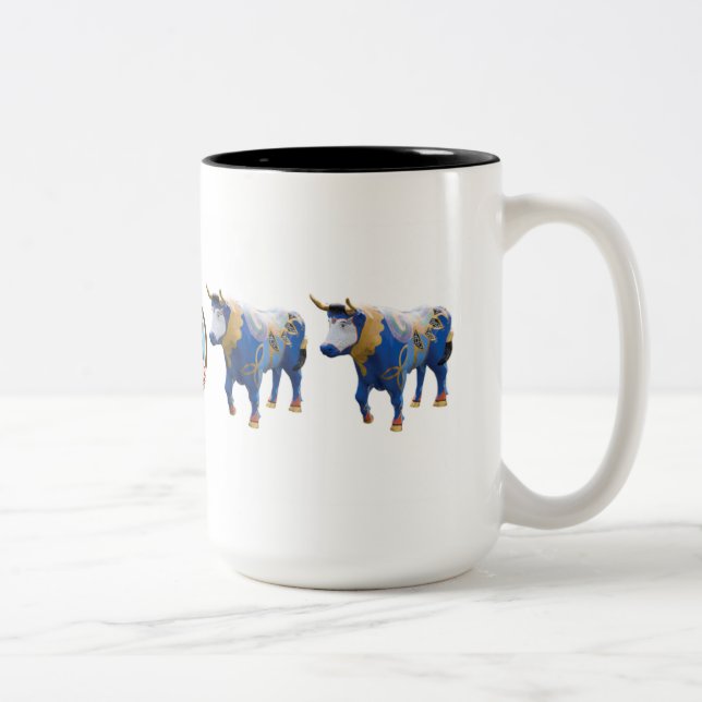 2 Couleurs "Luc le boeuf celtique" tasse de 15 onces (Droit)
