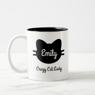 2 Couleurs "Madame folle" tasse de chat