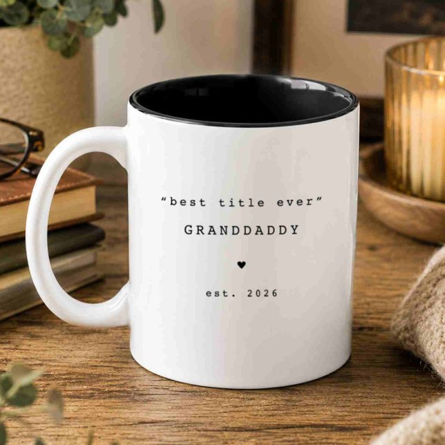 2 Couleurs Meilleur Titre Jamais Grand-Papa Tasse Personnalis (Créateur téléchargé)