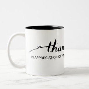 2 Couleurs "Merci dans l'appréciation de vous" tasse