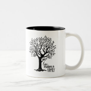 2 Couleurs Noir/blanc tasse de 11 onces - adoption d'arbre