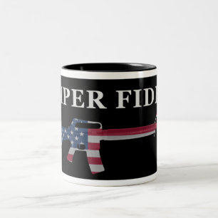 2 Couleurs Noir de tasse de café de Semper Fidelis M16