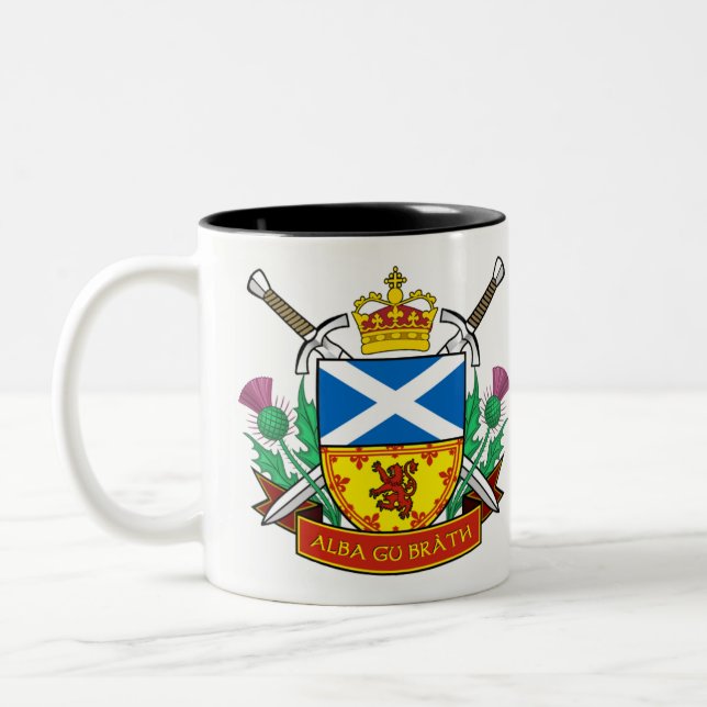 2 Couleurs Noir écossais "de bràth alba de GU" tasse à deux (Gauche)