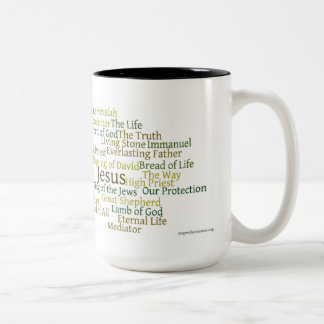 2 Couleurs Noms de tasse de café de Jésus 15oz