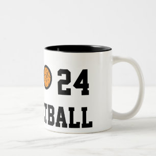 2 Couleurs Numéro 24 de la tasse de basket   Personnalisable