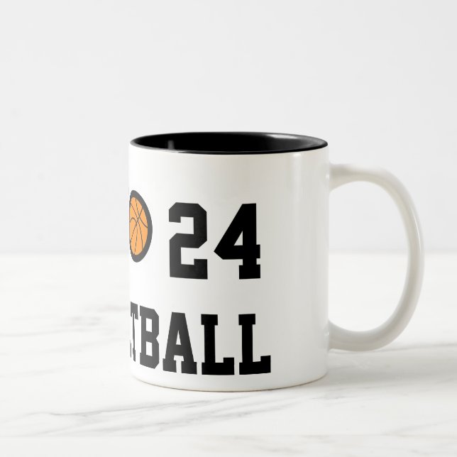 2 Couleurs Numéro 24 de la tasse de basket | Personnalisable (Droit)