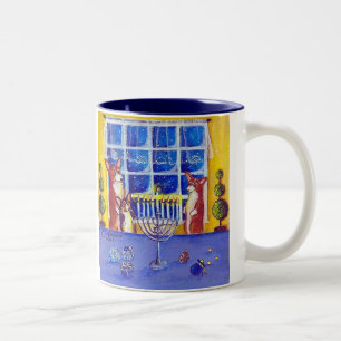 2 Couleurs Oh Hanoukka ! Tasse de corgi de Gallois de